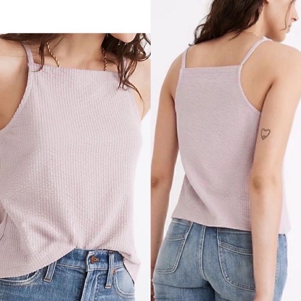 NWT Madewell Seersucker Apron Tank Top classic lilac sz S